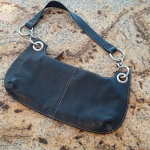 Black leather Fossil Clutch